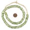 The Bead Chest African Disk Recycled Glass Beads - Full Strand of Eco-Friendly Ghanaian Rondelle Beads (Forest Green Mist)